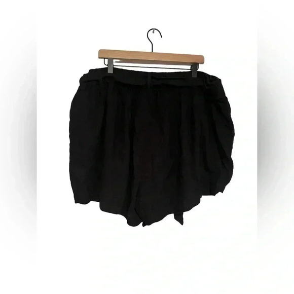 Ava & Viv Black Linen Shorts with Tie Plus Size 2X - Picture 6 of 6